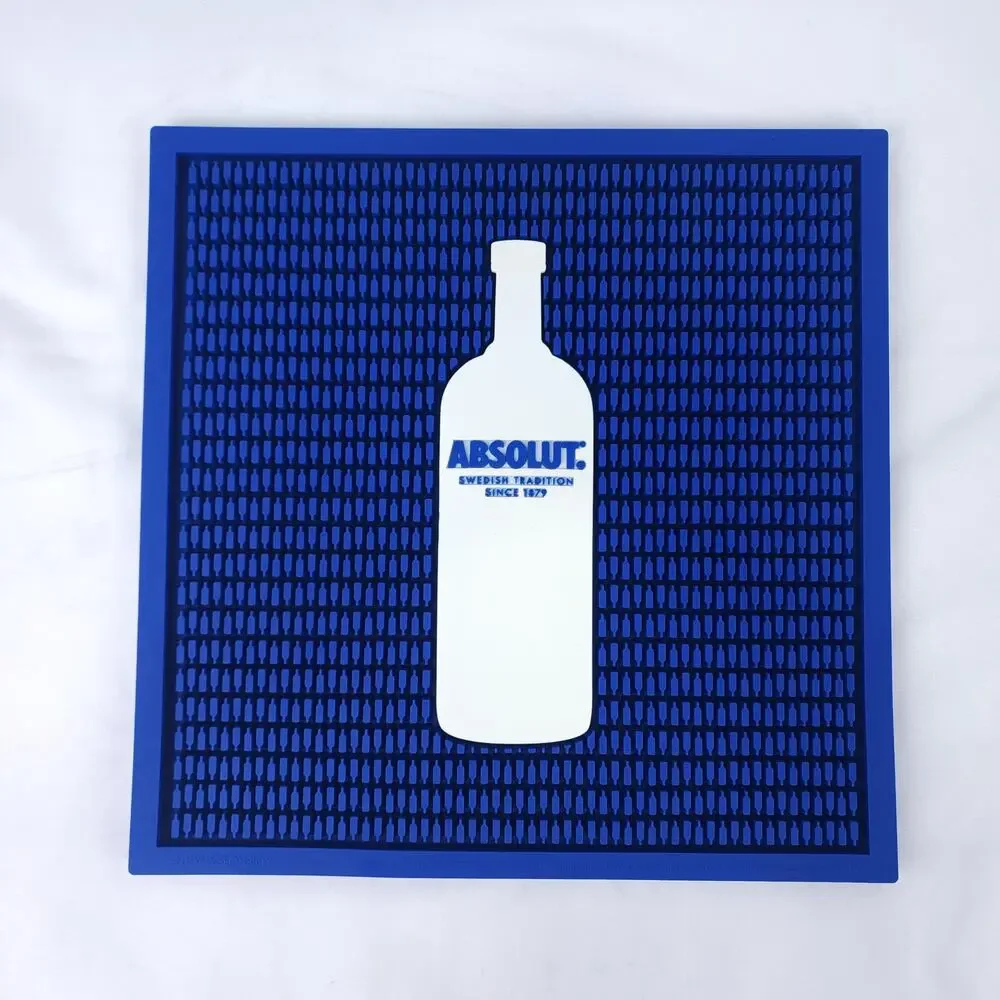 Absolut Vodka Blue Rubber Bar Mat Spill Mat Drink Rail Bottle Logo Swedish